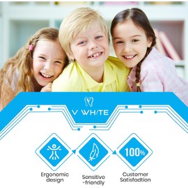 V-White V-Shaped Replacement Head for Ultrasonic Toothbrush, 75% Faster, Effective Whole Mouth Deep Clean & Massage, Compatible with All Kind of V Shaped ultrasonic Tooth Brushes - Child (1-Pack)