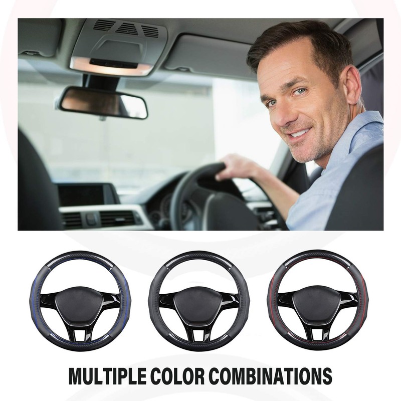 Ergocar Sport Carbon Fiber & First Layer Cowhide Car Steering