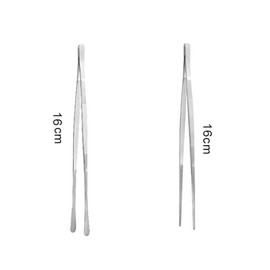 Kitchen Tweezers Stainless Steel, Pack of 2 Tweezers Kitchen 16 cm, Stainless Steel Meat Tweezers, Professional Cooking Tweezers, Durable Meat and Grill Tweezers