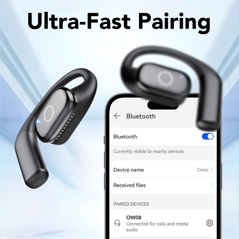 Open Ear Earbuds, Wireless Bluetooth 5.4 Ear Buds with Big