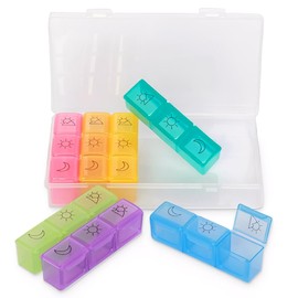 JEYORZY 1 pcs Tablettenbox 7 Tage Morgens Mittags Abends, Tragbare Pillendose mit Großen Separaten Fächern, Medikamentenbox 7 Tage 3 fächer, Pillenbox für Medikamente, Pillendose, Tabletten Organizer