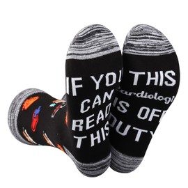 LEVLO Best Cardiology Cardiologist Gift This Cardiologist Is Off Duty Cotton Socks Graduation Gifts Appreciation Gift (UK, Alpha, S, M, Regular, Regular, Cardiologist)