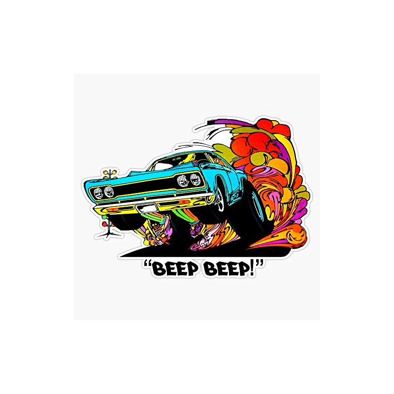 1968 Plymouth Gtx Artwork Bumper Sticker Window Vinyl Decal 5"