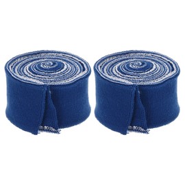 Rebower 3.5 cm x 80 m Elastic Cuffs for Sewing Knitted Ribbed Cotton Fabric Sleeve Waistband Ribbed Trim, [for Fabric, DIY Crafts] - Dark Blue/Pack of 2