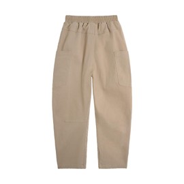 LittleSpring Teen Boys Pants with Pockets Spring Loose Fit Casual Trousers for Kids Khaki Slacks Size 14-16