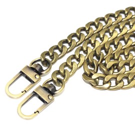 Model Worker DIY Iron Flat Chain Strap Handbag Chains Purse Chain Straps Shoulder Cross Body Replacement Straps with Metal Buckles (23.6", Bronze)