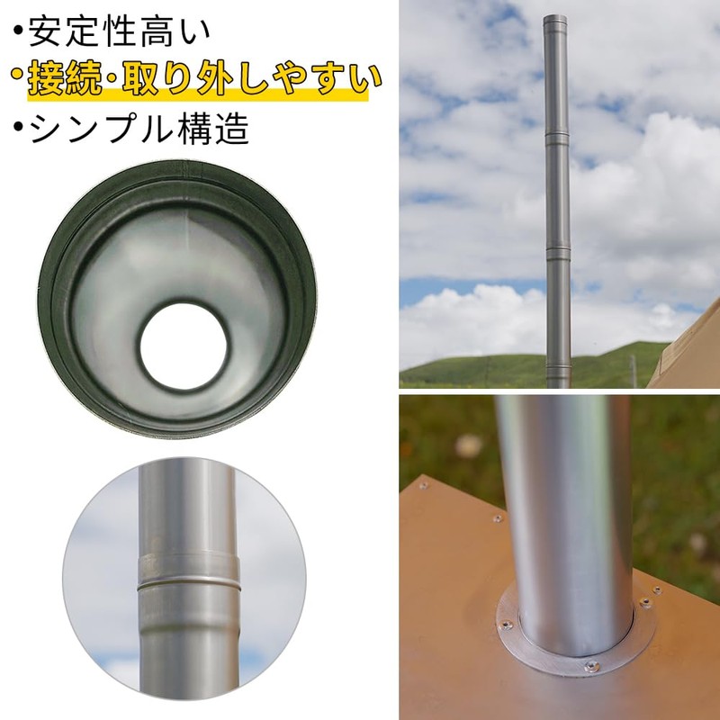 Soomloom Titanium Chimney Pipe Wood Stove Accessories Chimney Extension Pipe