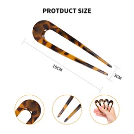DOINEUFL Thicker French Hair Pin, French Pin, 4 Pcs French Twist Hair Pin, French Twist, Hair Pin, Hair Pins for Women, Hair Fork, U Shaped Hair Pins
