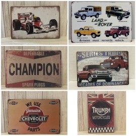 Lot Of Vintage Style Automotive Tin Sign For Man Cave Gas Oil Gas Random 8 Signs