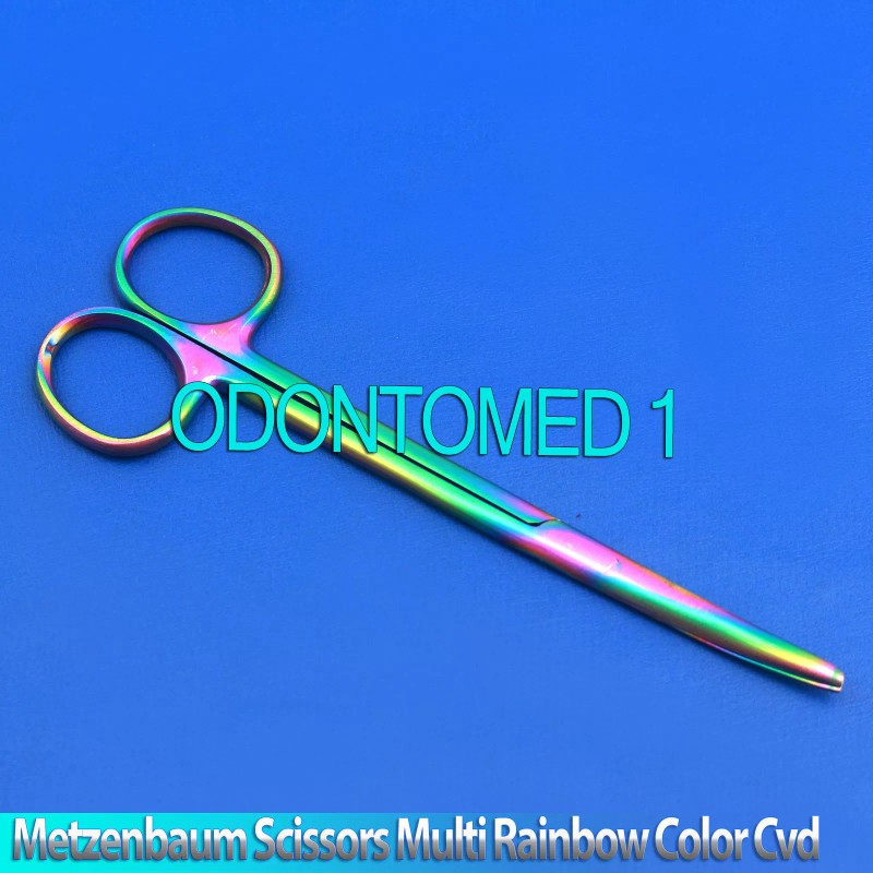 ODM Multi Titanium Color Rainbow Metzenbaum Scissors 5.5" Curved Stainless