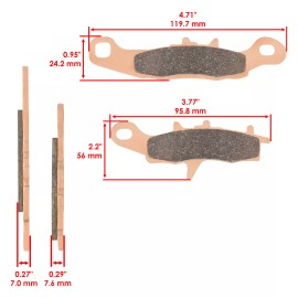 Caltric Brake Pads for Kawasaki Prairie 700 KVF700 KFX700 4X4 Front Brakes 2004-2009