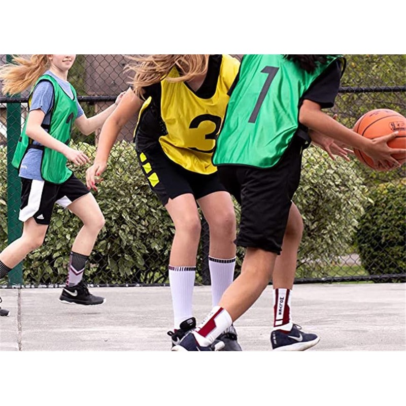 MILLUR 12 Pack Reversible Numbered Pinnies, Double Sided Scrimmage Vest,for