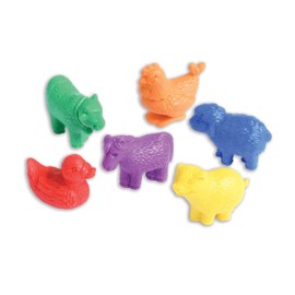 edxeducation Counter for Farm Animals - Mini Tin - Set of 36 Animals - Count, Colours, Sort and Order Learning - Math Toy for Children