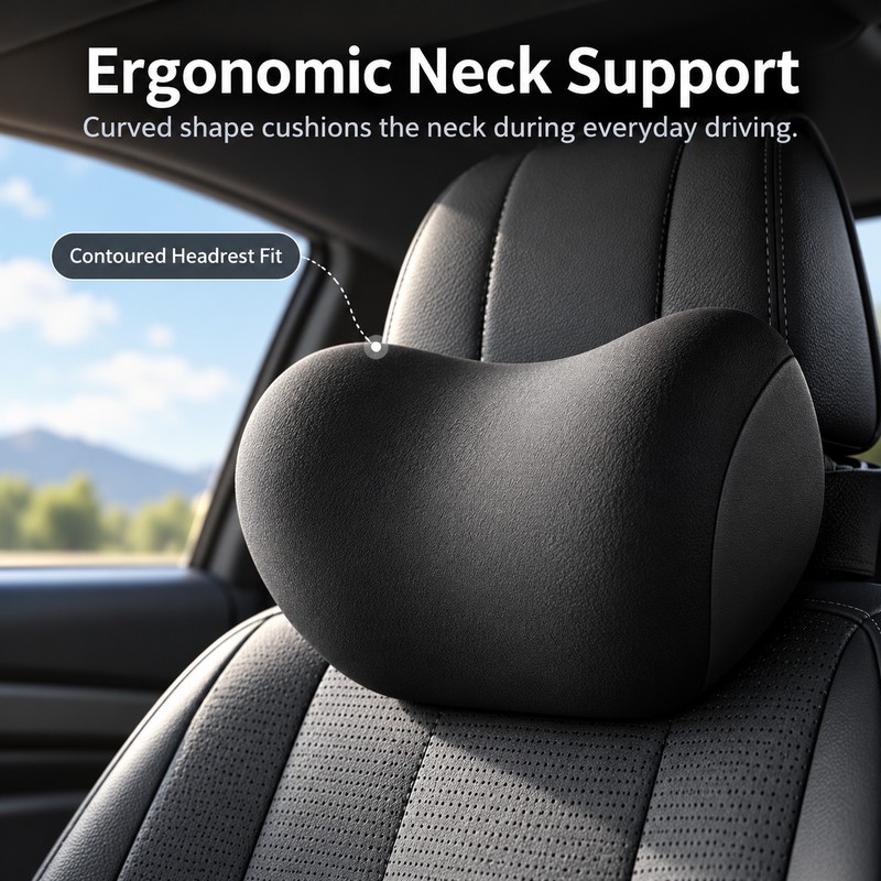 Car Memory Foam Neck & Lumbar Support Cushions for Driving