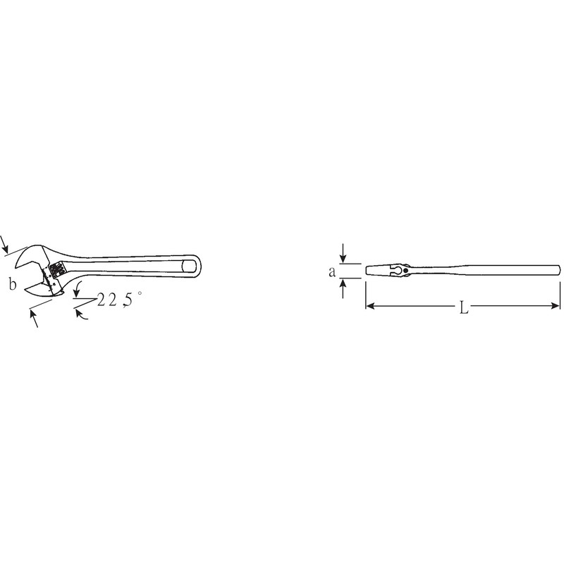 STAHLWILLE No. 4026 Single Open-End Spanner Adjustable Size 4 Max.