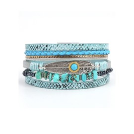 YANCHUN Boho Leather Bracelets for Women Heart Leather Bracelet Western Accessories Stackable Cuff Bracelets Bracelets for Women Trendy 2025, Metal, No gemstone