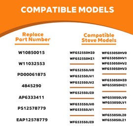 5 Pack W11239985 Stove Knob Replacement Compatible with Whirlpool Gas Stoves WFG525S0HZ1 WFG550S0HZ0 WFG525S0HZ0 WFG525S0JV0, W11032553 Range Oven Knob Replace PD00061875 4845290 AP6333411 PS12578779