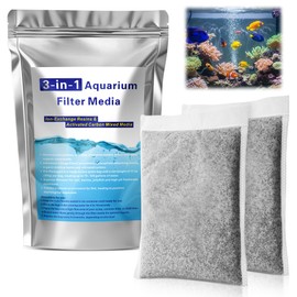 11 oz Bulk (2 Pack) Aquarium Filtration Media, Extruded Carbon & Ion Exchange Resin in Nylon Bags, Treats Up to 100 Gallons Per Bag, Removes Phosphates & Metals for Reef, Jellyfish & High pH Aquariums