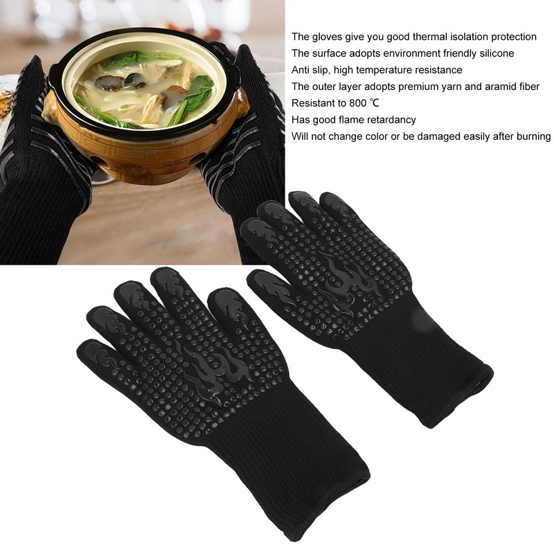 2 Pcs Heat Resistant Gloves Thermal Isolation High Temperature Resistant