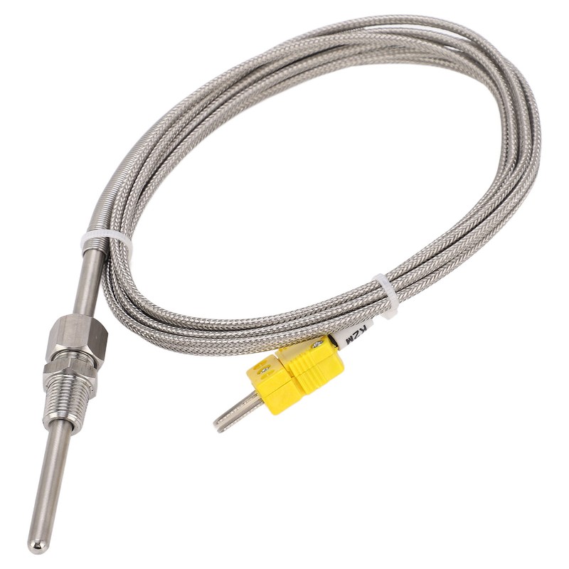 K Type Thermocouple Sensor 1/8 NPT 80mm Temperature Probe Yellow