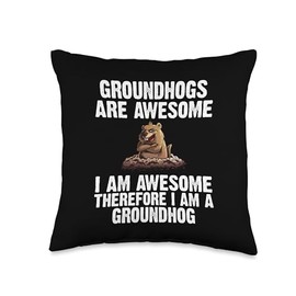 Cool Groundhog For Men Women Woodchuck Ground Hog Day Animal Throw Pillow