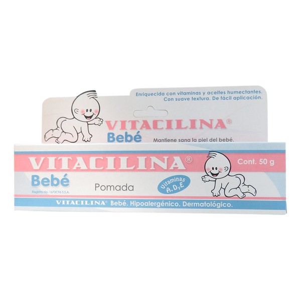 Vitacilina Bebe, Diaper Rash Ointment, Skin Protectant with Vitamins and Wetting oils, Protects Baby's Skin, 2-Pack of 1.76 Oz, 2 Boxes