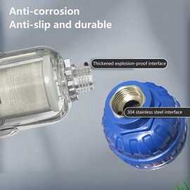 Pre-Filter Sediment Filter - Water Filter for Tap, Sediment in Water Reduce Water Pre-Filter Sediment Filter, Stainless Steel Tap Water Filter for Washing Machines - Water Purifier (3/4 Inch)