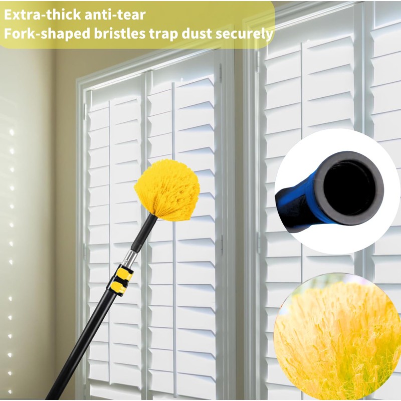 4 Pack Screw on Webster Cobweb Duster Head for Pole,Spider