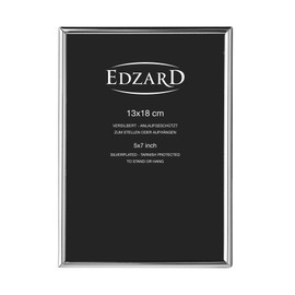 EDZARD Genoa Picture Frames for Photos 13 x 18 cm Silver-Plated Tarnish-Resistant with Velvet Backing Set of 2