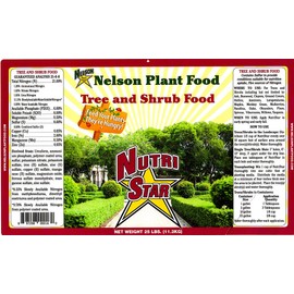 Nelson - Trees, Shrubs, & Evergreens Plant Food for In-Ground, Containers, & Patios, Granular Fertilizer, NutriStar 21-6-8 (25 lb.)