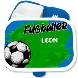 Campus Mepal - Football - Children's Lunch Box with Footballer Motif | Perfect for Nursery and Back to School - 750 ml - Turquoise - Football Gifts Boys Ideas for School Boys Soccer