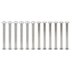 PATIKIL 24 Sets Chicago Screws, 5x60mm(DxH) Chicago Screws Phillips Binding Post Screw Bolts Leather Rivets 304 Stainless Steel Fasteners for Leather Belt Scrapbook Photo Albums, Silver