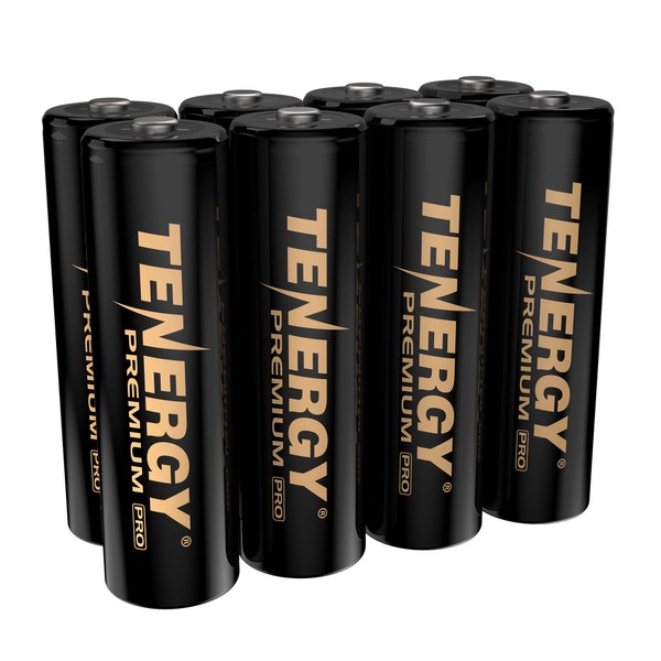 Tenergy Premium PRO Rechargeable AA Batteries, High Capacity 2800mAh NiMH AA Battery, 8 Pack Rechargeable Batteries