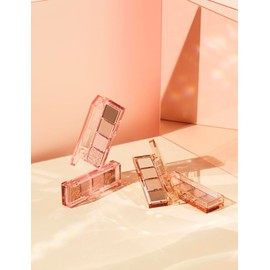 Nature Republic Daily Basic Palette (03 Cool Pink) Eyeshadow 4 Shades Matte Nude, Glitter&Shimmer, Highlighter Contour & Blush, travel size mini korean skincare beauty face makeup kit gifts for women