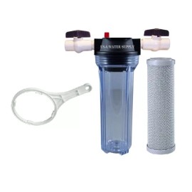 WATER WORLD 10" Whole House clear stage filtration water system 3/4" thread + Carbon Filter