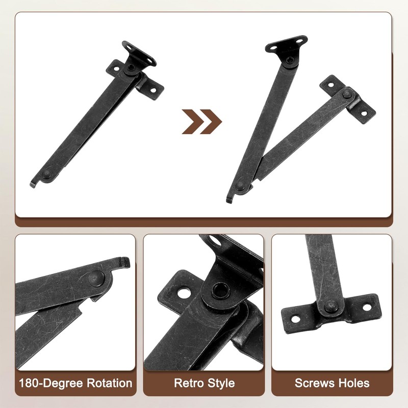 uxcell 4.3" Folding Lid Support Hinges, Lift Up Stay Hinge,
