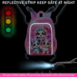 AGSDON Toddler Backpack for Girls, 13" Cute Kids Preschool Bookbag-Dog Pink