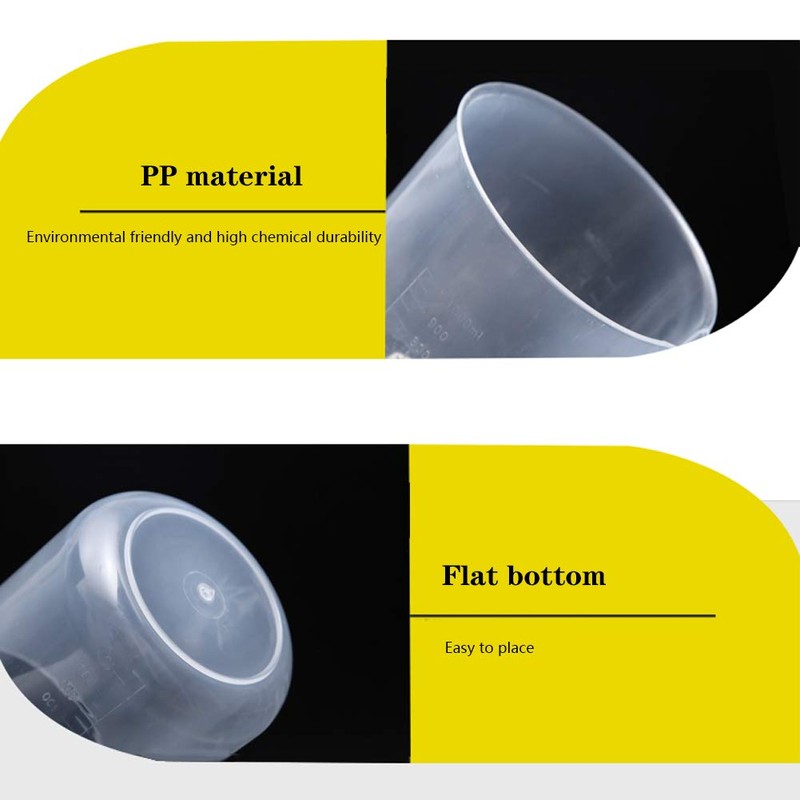 YXQ 6pcs 100ml Plastic Beakers Graduated Measuring Cup Labs Liquid