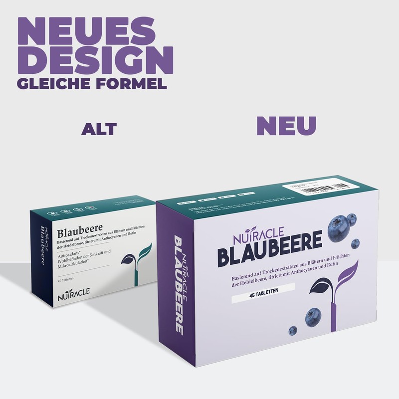 Nutracle Blueberry 600 mg 45 Tablets High Dose Microcirculation Legs,