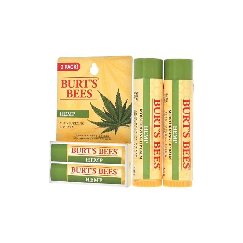 Burt's Bees Bálsamo labial hidratante de cáñamo unisex 2 oz