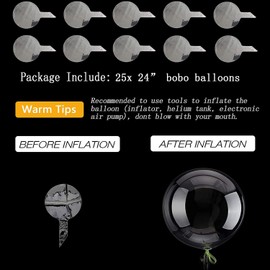 Bobo Balloons 25 Packs, 24 Inch Transparent Bubble Bobo Balloons for Christmas Wedding Birthday Party Decorations