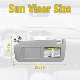 QUAYUB Passenger Right Side Sun Visor Replacement Compatible with Toyota RAV4 2006 2007 2008 2009 2010 2011 2012 2013# 74320-42501-B2