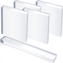 Innconee 100 Pcs 1/8" x 1/4" x 2" Clear Setting Blocks for Glass Shower Glass Shims Bulk Clear Plastic Setting Blocks for Mirrors Bathroom Shower Mounting Room Kitchen Window Spacer Construction Shim