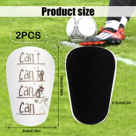 2pcs Mini Shin Guard, 3.94x2.36 Inch Soccer Shin Pads Protective Shin Guards Football Shin Guard Supplies Cushion Protection for Kids Youth Adults (White Printing with Yellow Words)