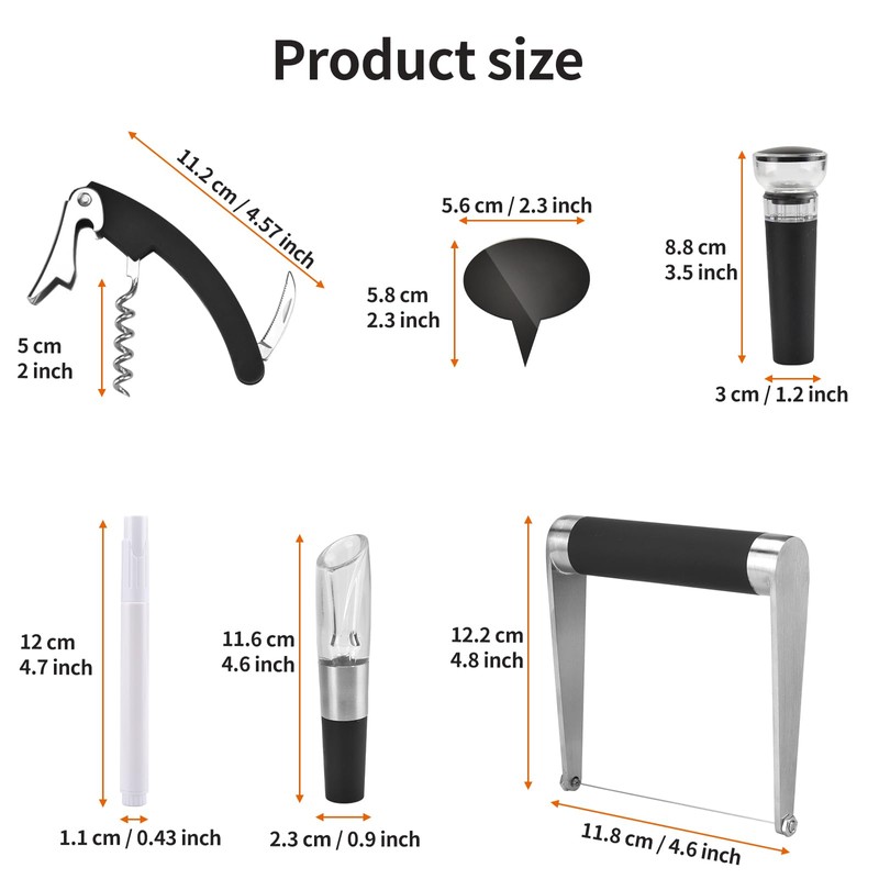 Guowall Tool Set for Cheese and Wine, Wine Opener Set