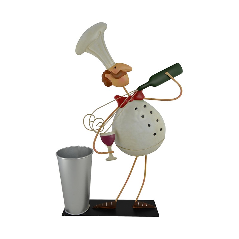 22" Inch Chef Pouring Wine Wine Bottle Holder