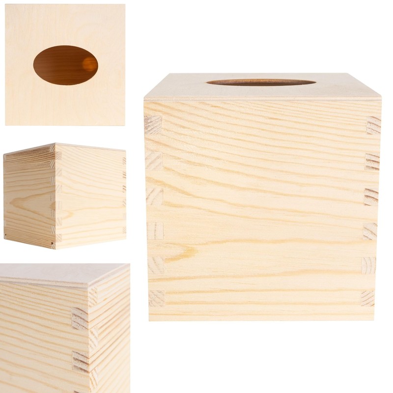 Creative Deco Square Cosmetic Tissue Box Wooden Tissue Box |
