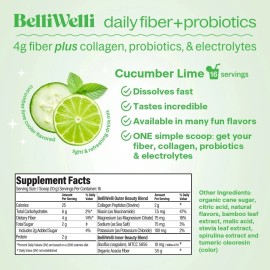 BelliWelli (2-PACK) Daily Fiber + Probiotics Supplement CUCUMBER LIME Exp. 8/26