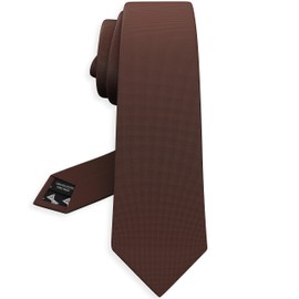 Pajarita Oxford Matt para hombre, color liso, diseño clásico, para adultos, diseño clásico, por Bow Tie Hosue, 30 café, Slim - 2.35" wide