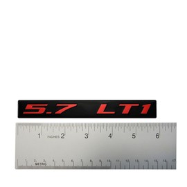ERPART 5.7 LT1 RED on Black Highly Polished Real Aluminum Emblem